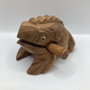 4" Wooden Frog Guiro Rasp Small Instrument Musical Percussion Wood Block